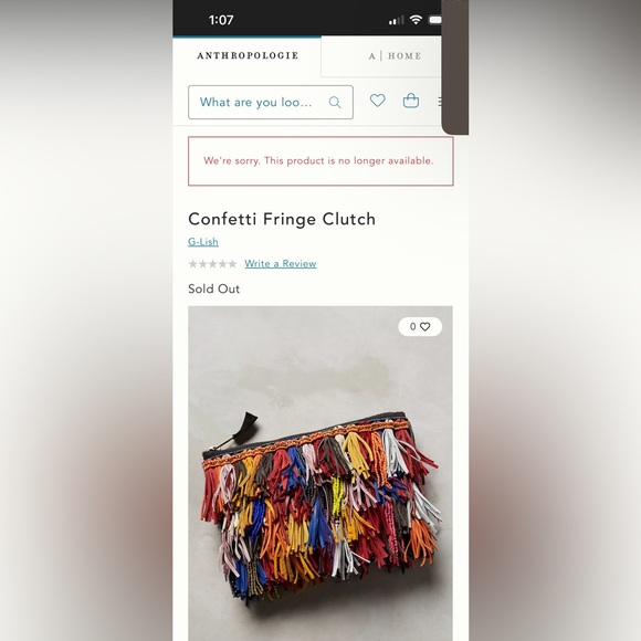 Anthropologie Multicolor confetti Fringe Clutch - Picture 5 of 5